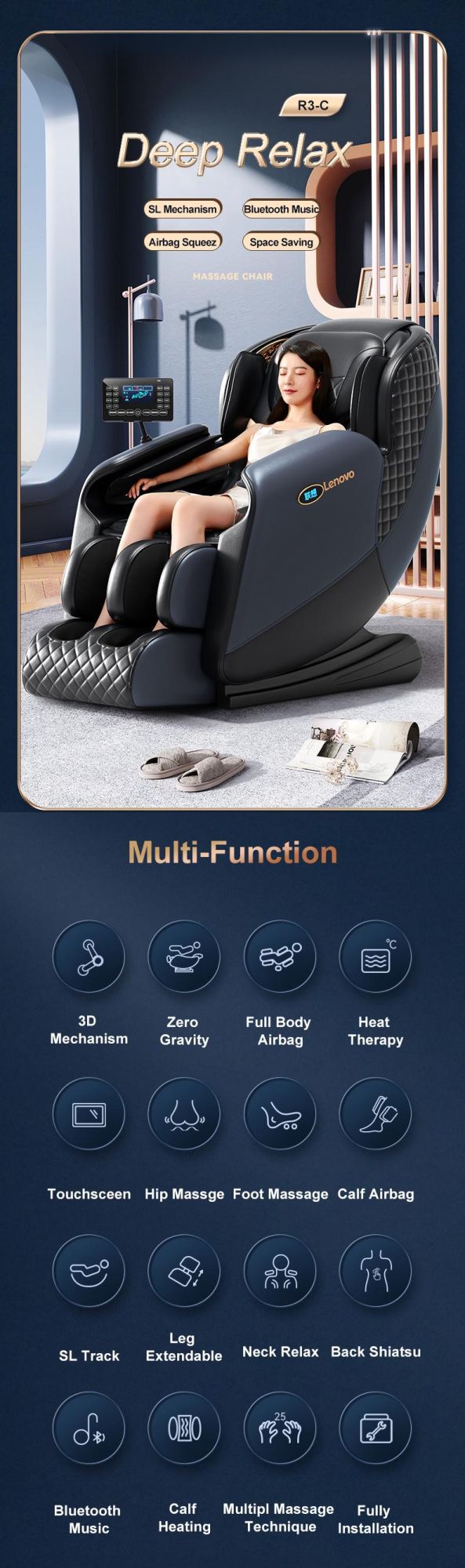 2022 Factory Direct Sillon Masajeador 4D Zero Gravity Luxury Reclining Chair Massage Muscle Stimulator Full Body Massage Chair