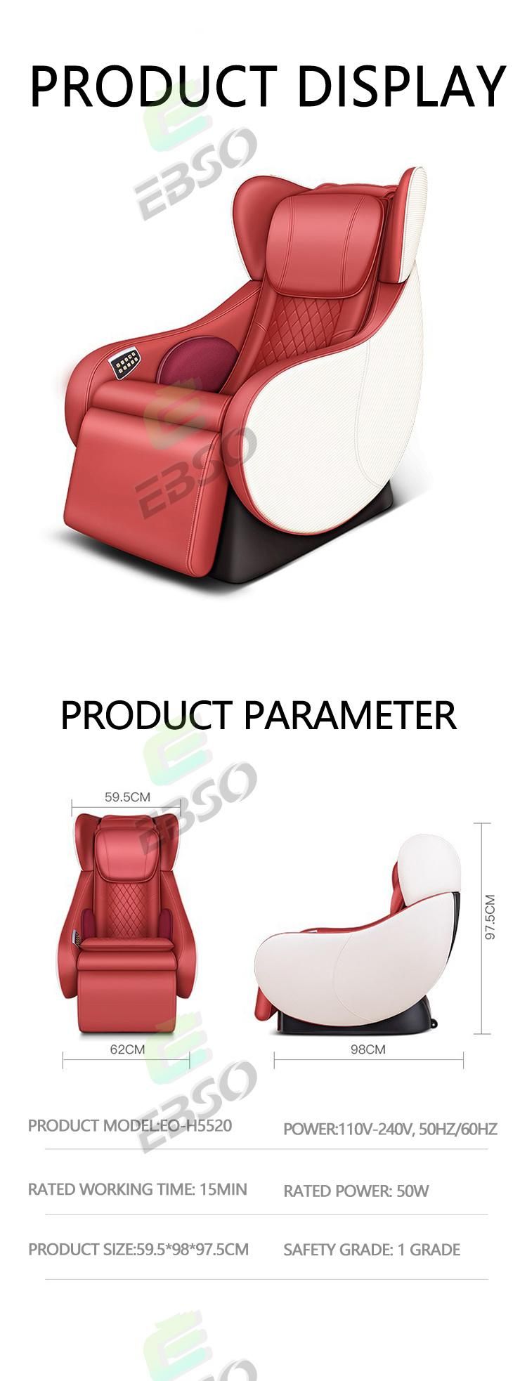 Recliner 3D Zero Gravity Chair Kursi Pijat Lightweight Folding Outdoor Reclining Leather Office Foot SPA Endure Massage Chair