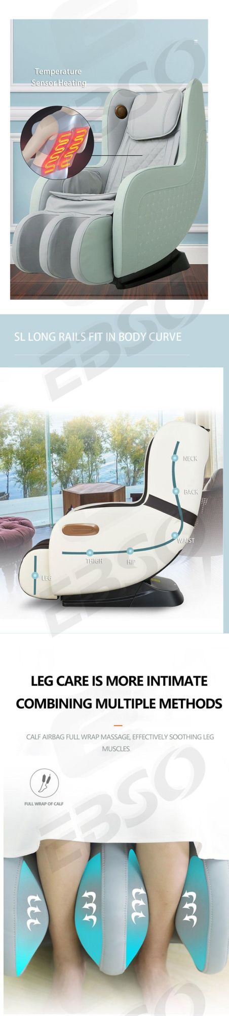 Luxury Electric Zero Gravity Space Capsule SL Track Armchair Shiatsu Relax Full Body Office Massage Chair with Music