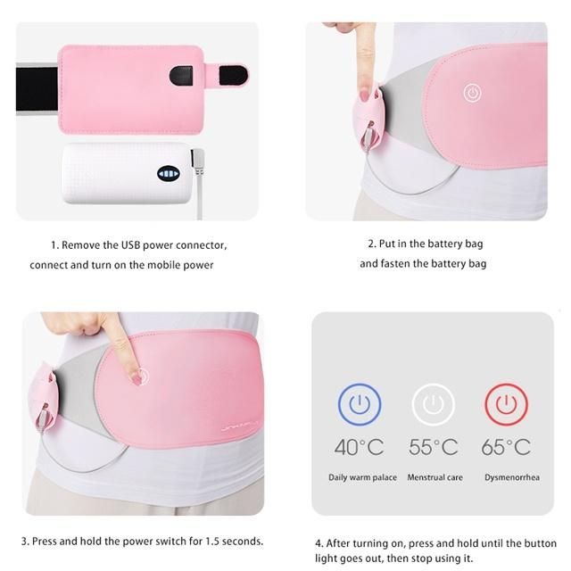 Washable Warm Uterus Relief Thermal Heat Belly Waist Massager Belt