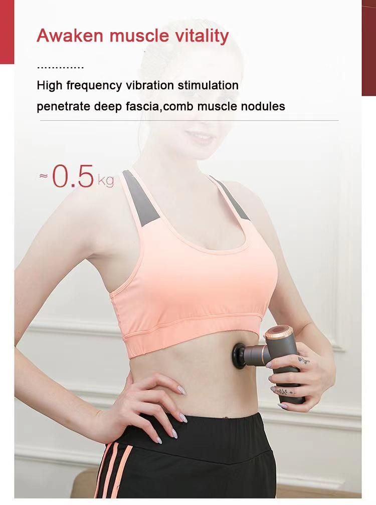 Speeds 4 Heads Adjustable Deep Tissue Sports Booster Percussion Body Muscle Mini Massage Gun