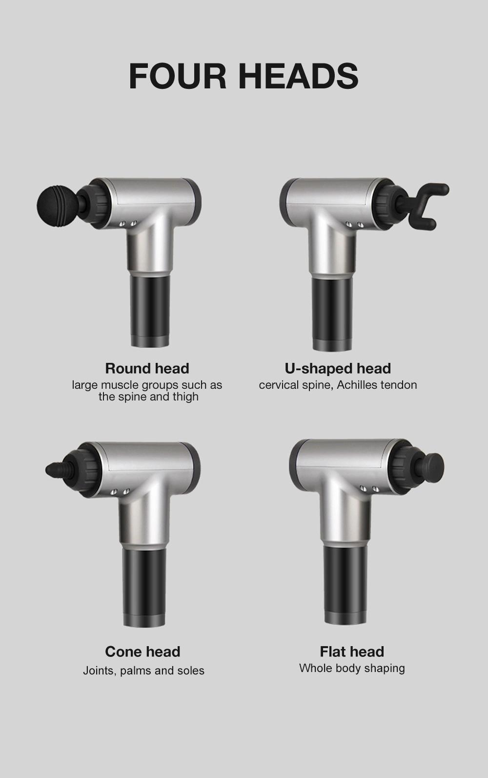 Handheld Muscle Massage Gun High Speed Vibration Massager Fascia Body Message Gun 30 Speed Deep Tissue Facial Gun