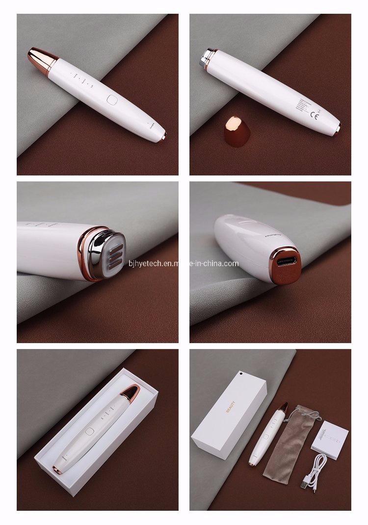 2022 Handheld Face and Eye Beauty Magic Wand Ionic Eye Care Massager Pen with LED Light Facial Beauty Device