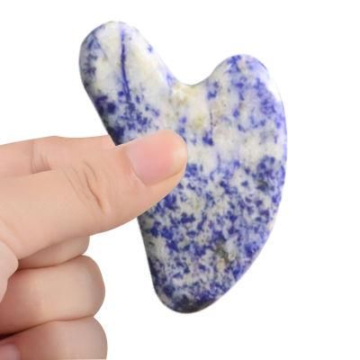 Heart Shaped Gua Sha Guasha Board Blue Spot Jade Stone Scraping Massage Tool Gua Sha Board