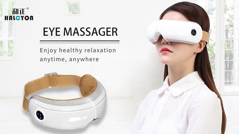 Hezheng 2022 Beauty Mini Heating Physical Therapy Massage Smart Eye Massager for Dry Eye Dark Circles Vision Care Eyestrain