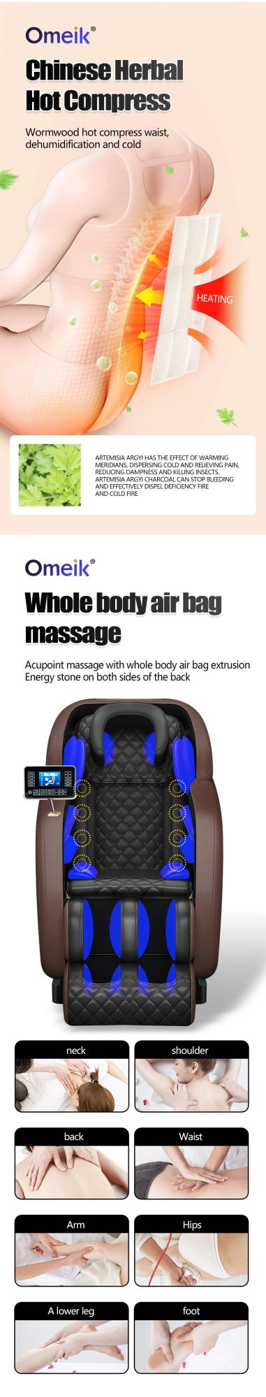 Wholesale High Quality Latest Healthcare Massage Chair Electric 3D Shape Full Boddy Zero Gravity with Touch Screen