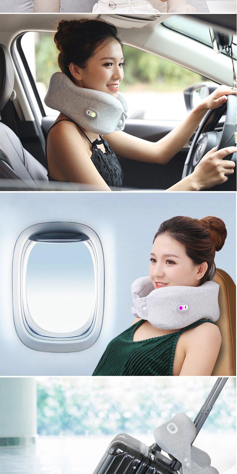 Airplane U Shape Neck Support Memory Foam Travel Pillow with Massage