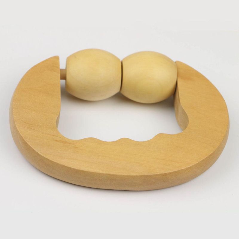 2 Balls Ball Body Cellulite Massager Hand Roller Wooden Massage