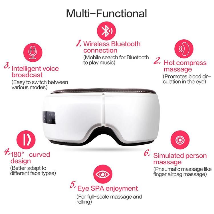 High Frequency Vibrating Warm Heated Air Pressure Wireless Vibrative Eye Massager