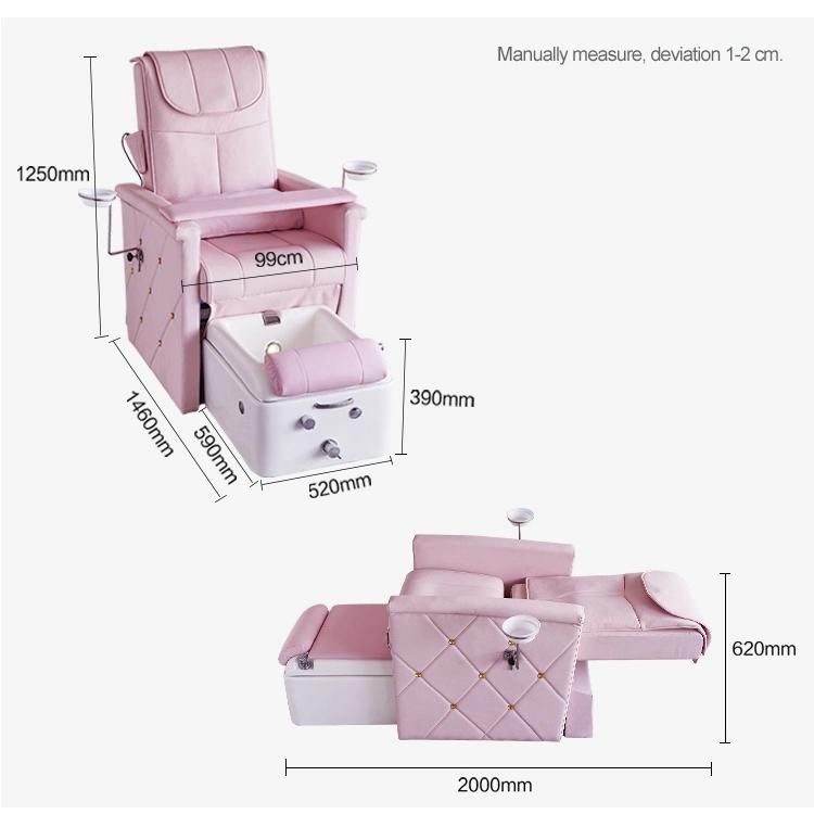 China Factory Price Luxury Pink Pedicure SPA Chair for Sale