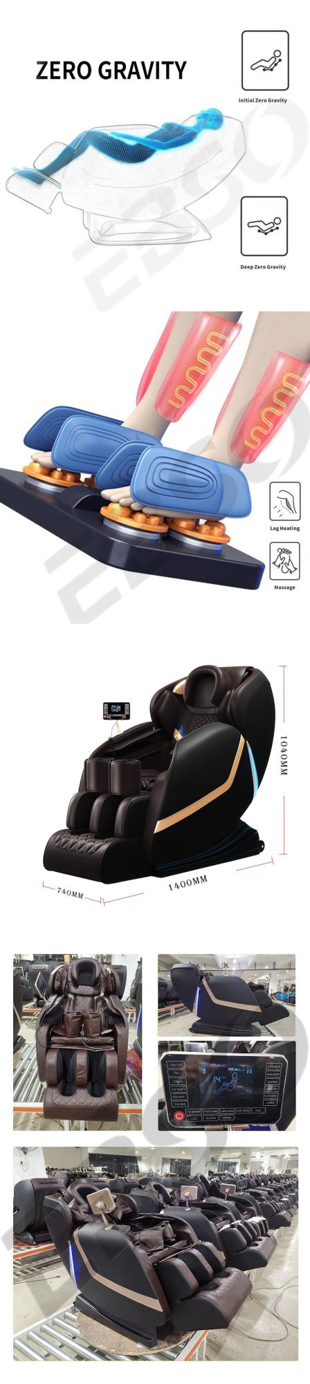 OEM/ODM Hot Sales Zero Gravity Electric Heated Vibration Full Body Massage Chair