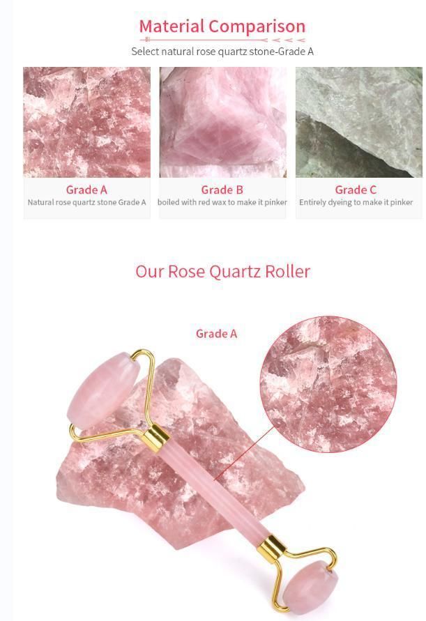 Best Selling Mini Stone Nephrite Natural Quartz Pink Anti Aging Massager Crystal Rose Jade Face Roller