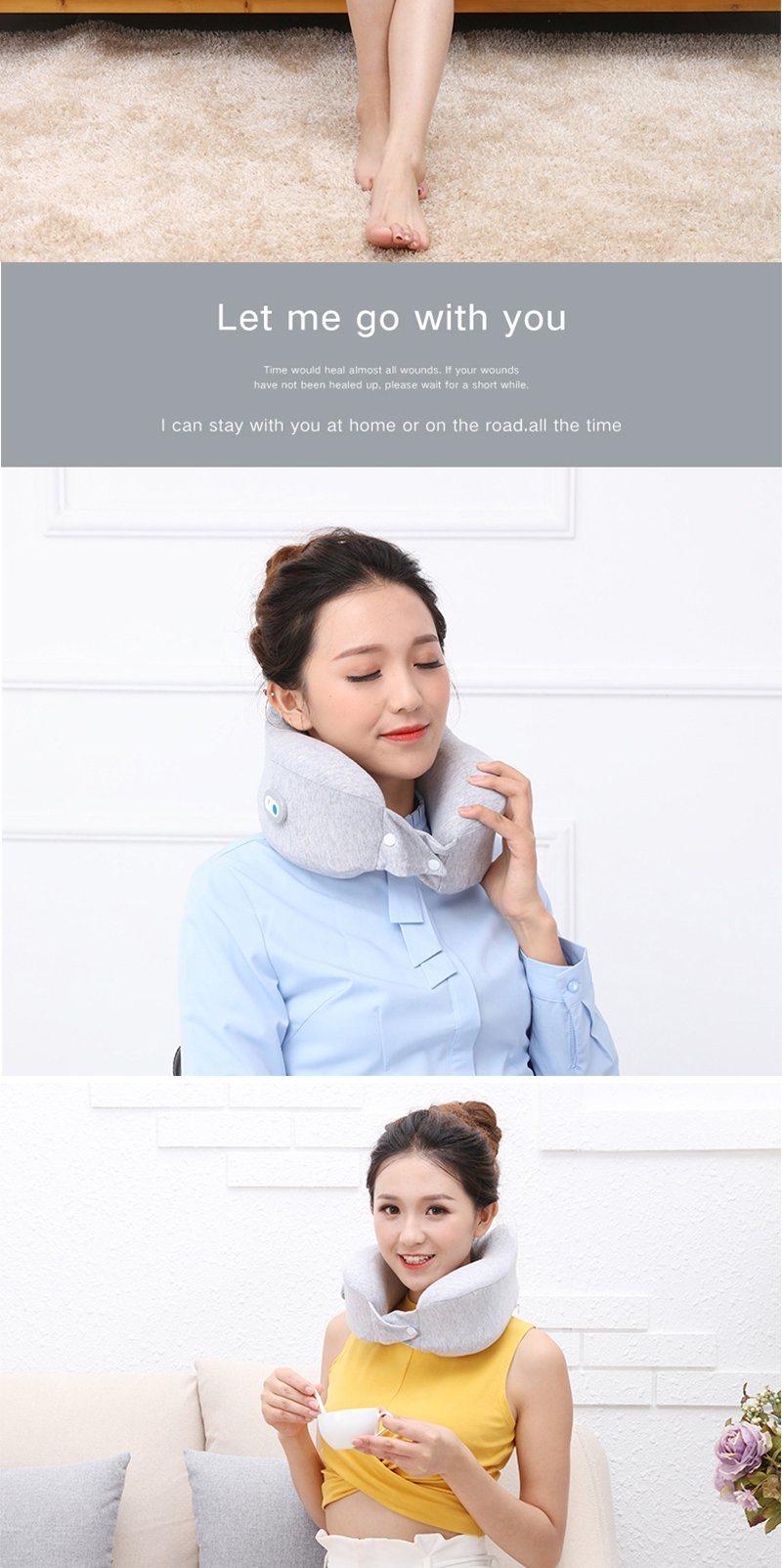 Airplane U Shape Neck Support Memory Foam Travel Pillow with Massage