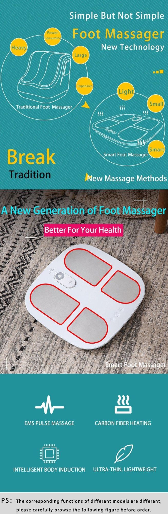 Hezheng Latest Design Apparatus Foot Massage Instrument Infrared Heating Machine Multi-Function Massager