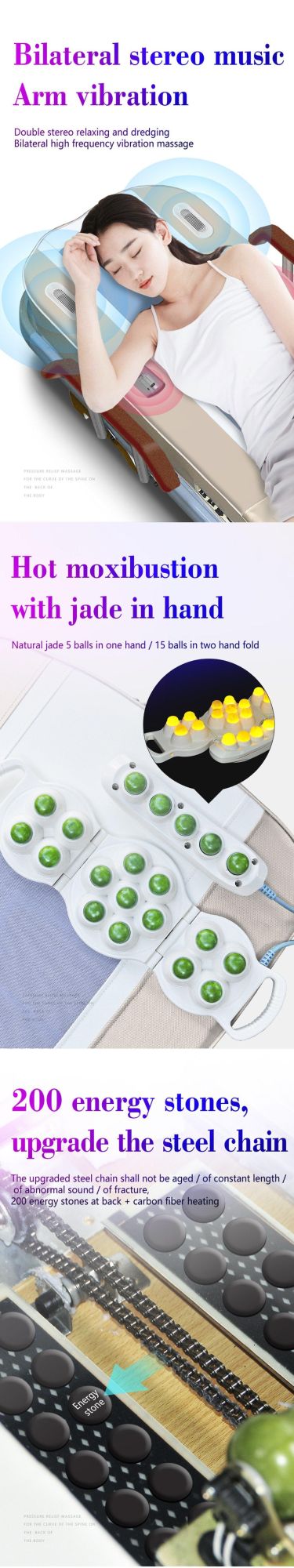 Newest Design Popular Infrared Jade Heating Therapy Massage Table