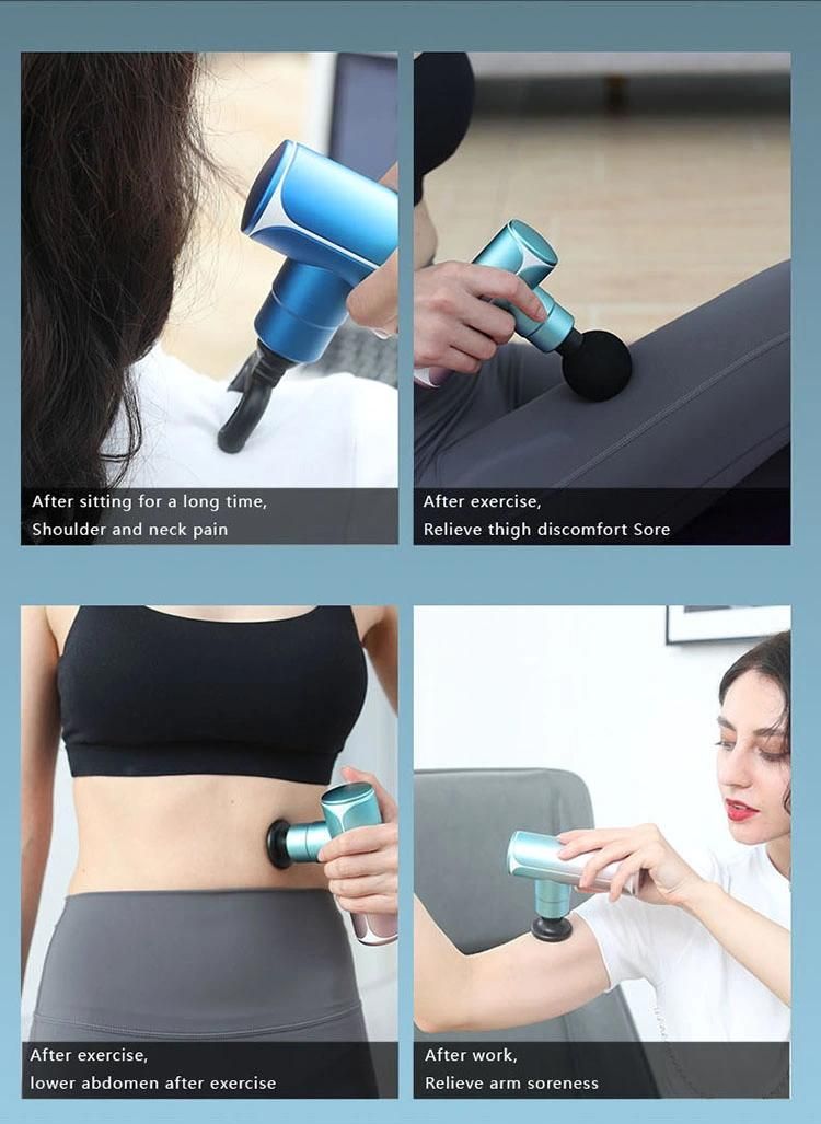 Portable Mini Massage Gun with 6 Heads and Multiple Colors