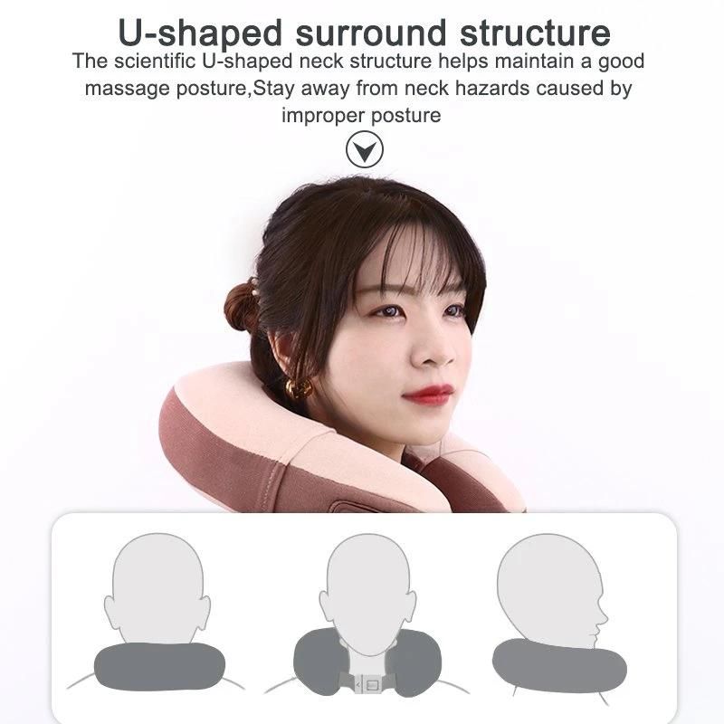 Airplane Sleeping Round-Shaped Air Bag Type Portable Neck Massager Shiatu Massage Travel Pillow