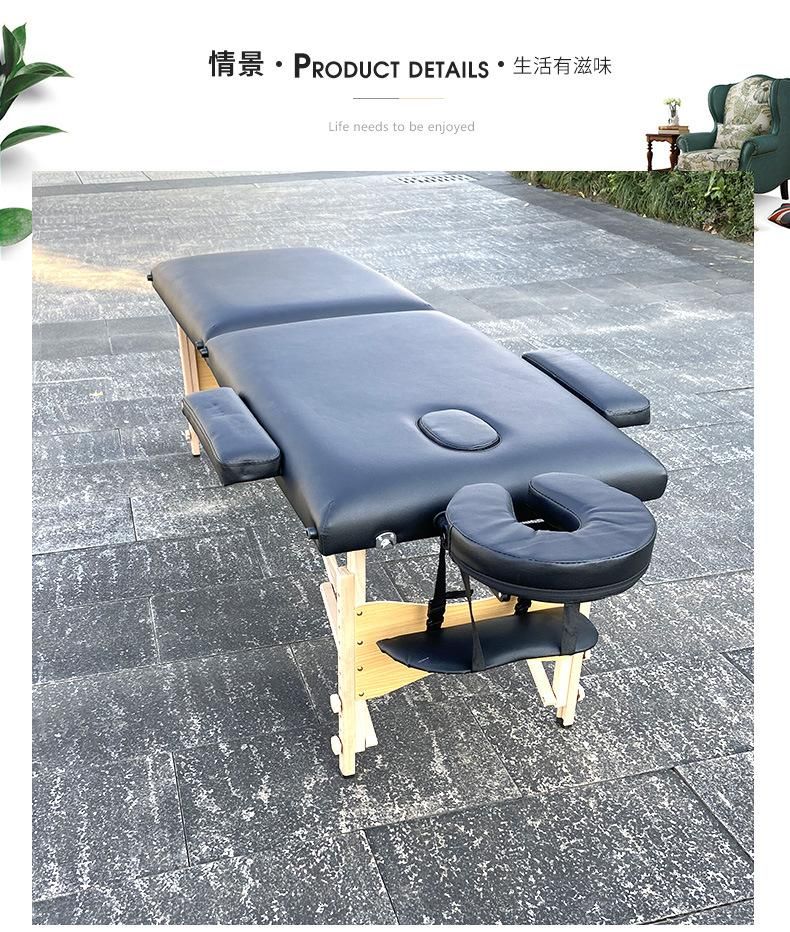 Beauty Wooden Folding Massage Table Facial Bed Massage Bed Portable