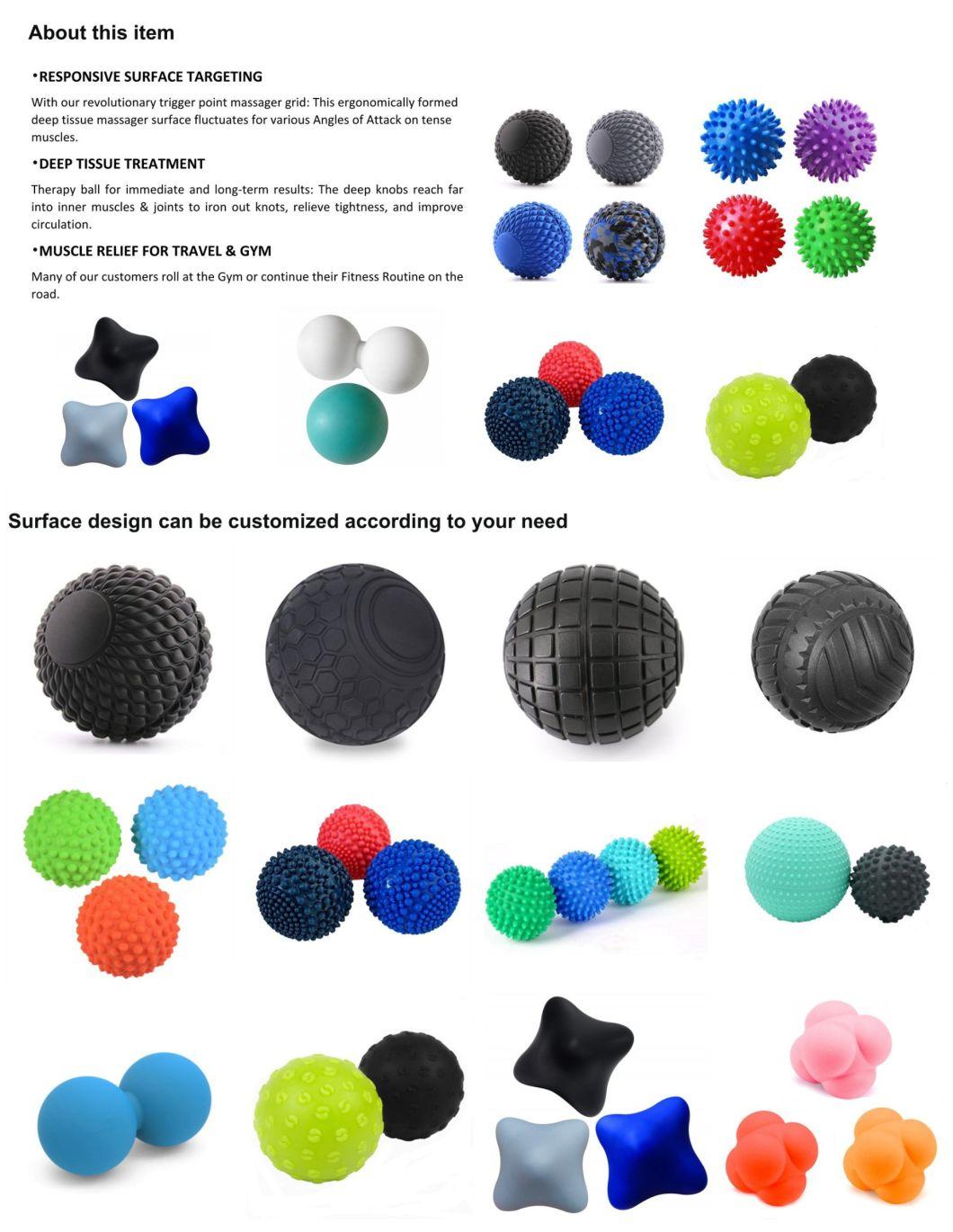 Massage Ball for Deep Tissue Muscle Massage & Myofascial Trigger Point Release, Lacrosse Ball, Peanut Ball, Hand Roller Ball for Back/Shoulder/Foot Pain