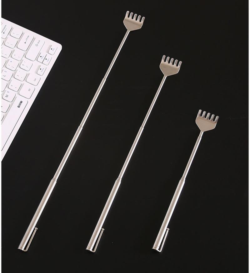 Portable Stainless Steel Metal Back Scratcher Extendable with Telescoping Handle