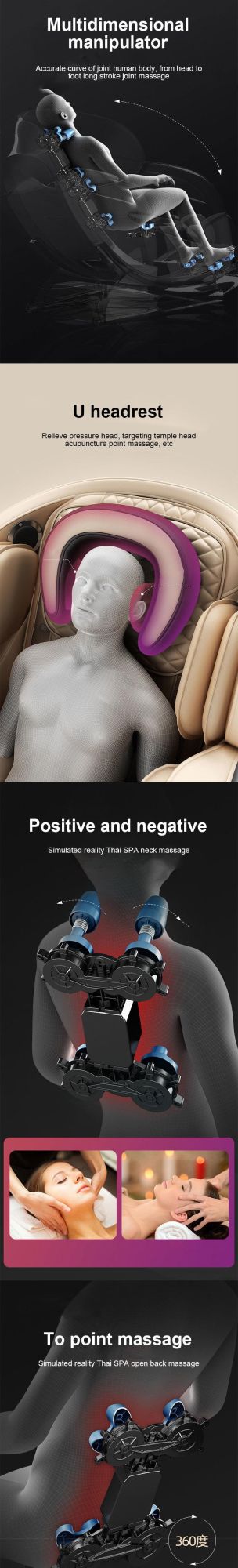 China Supplier Luxury Relax Massage Chair 3D Zero Gravity