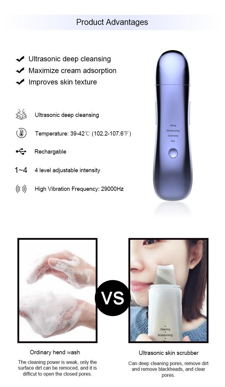 New Arrival Blackhead Suction Beauty Device Four Heads Rechargeable Facial Pore Cleaner