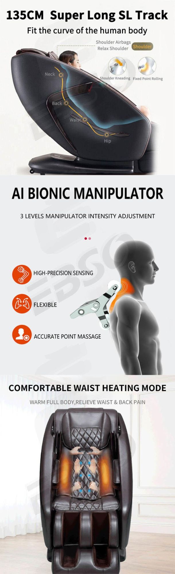 Hot Sale Japanese 3D Zero Gravity Full Body Recliner Body Massager 3D Shiatsu Luxury Massage Chair