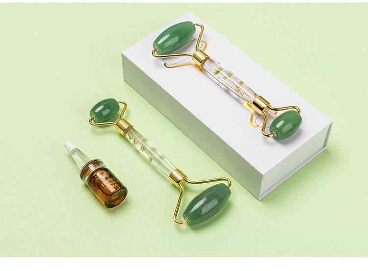 Facial Massage Device Face Massage Roller Quartz Facial Roller Flower Jade Roller