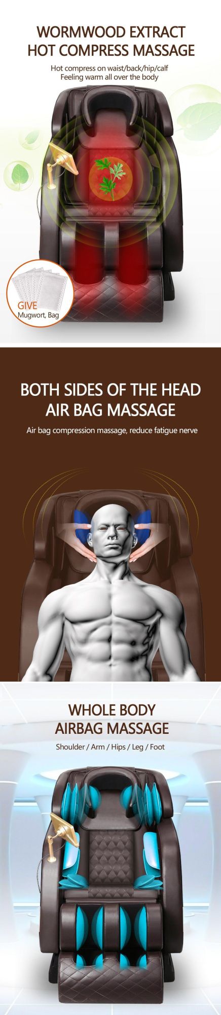 Manufacturer OEM High Quality Cheap Price Full Body Airbag Massage Electric Automatic Massage Chair for Elder