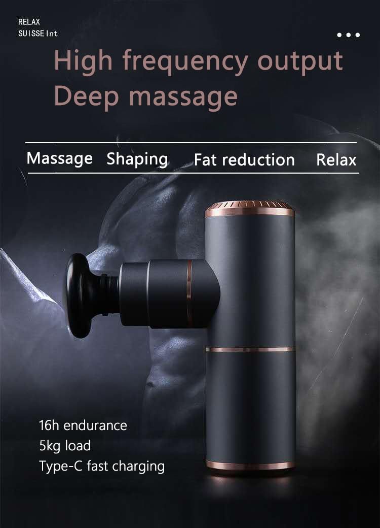 Cordless Handle Sports Electric Booster Impulse Percussion Deep Tissue Vibration Full Body Back Neck Shoulder Portable Mini Massage Gun