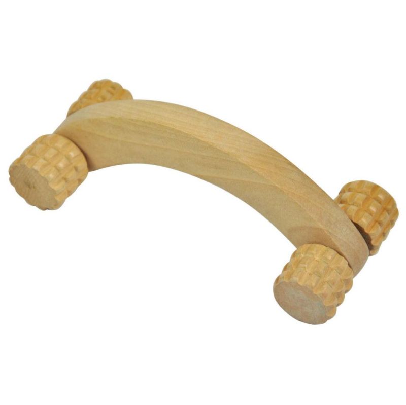 4 Wheel Body Cellulite Massager Hand Roller Wooden Body Massager