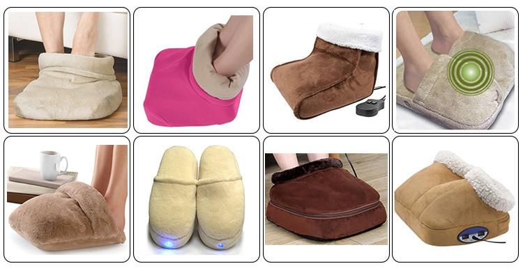 Battery Operated Vibrating Foot Warmer Shoes Cordless Electric Vibration Heated Feet Massager for Home and Travel