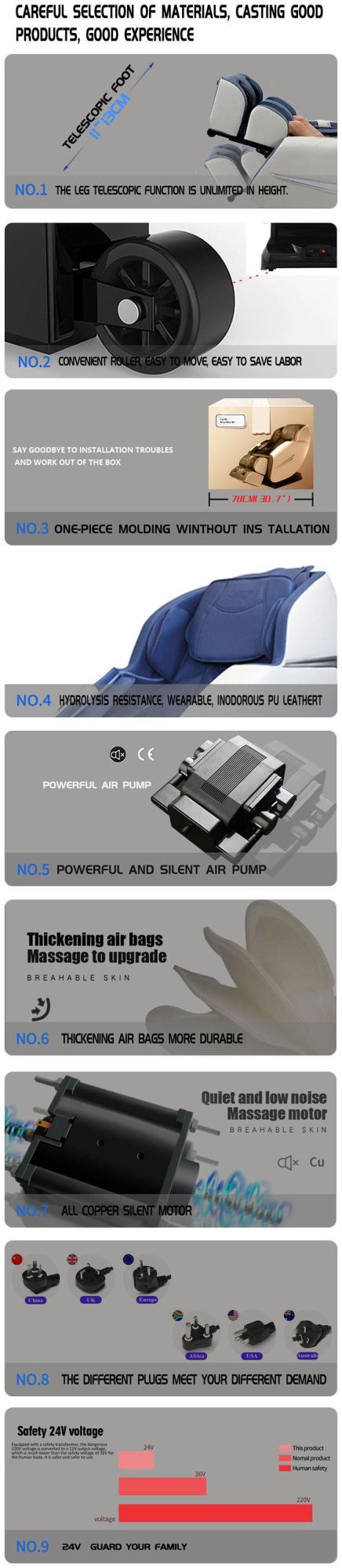 Full Body and Leg Massage Chair with Zero Gravity