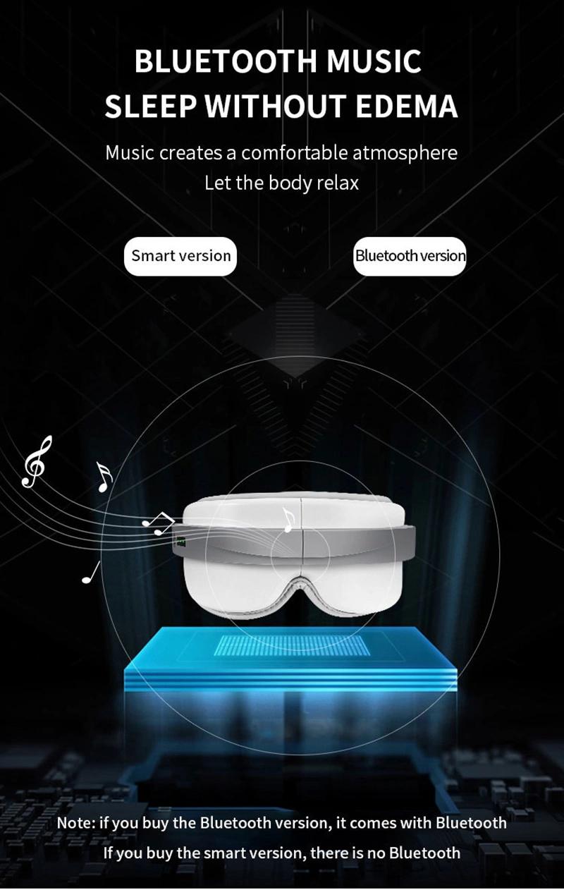 Eye Massager Vibratory Hot Compress Massages Eyes Bluetooth for Music Playback