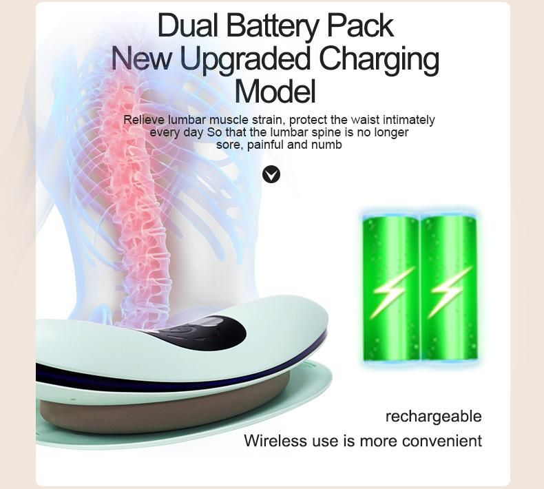 New Invented Back Pain Relief Intelligent Electric Lumbar Heat Traction Back Massager