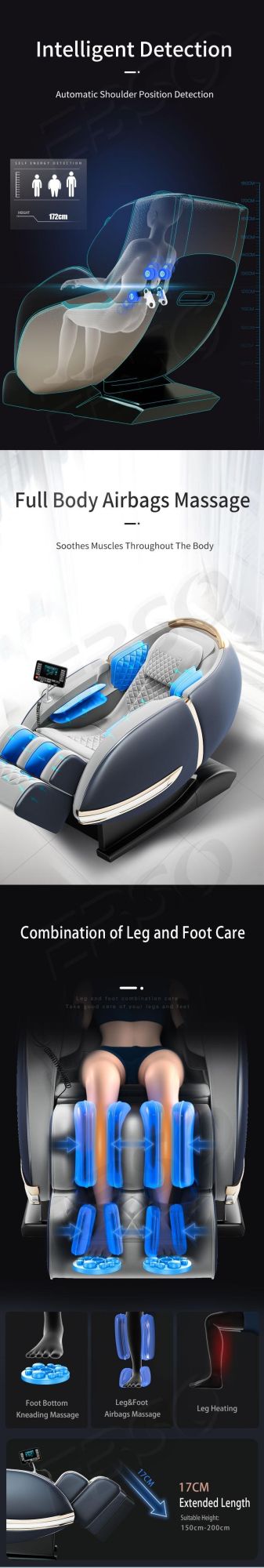 3D Zero Gravity Body Relax Massage Chair with Blue Tooth Music Foot Roller Kursi Pijat Panaseima Massage Chairs