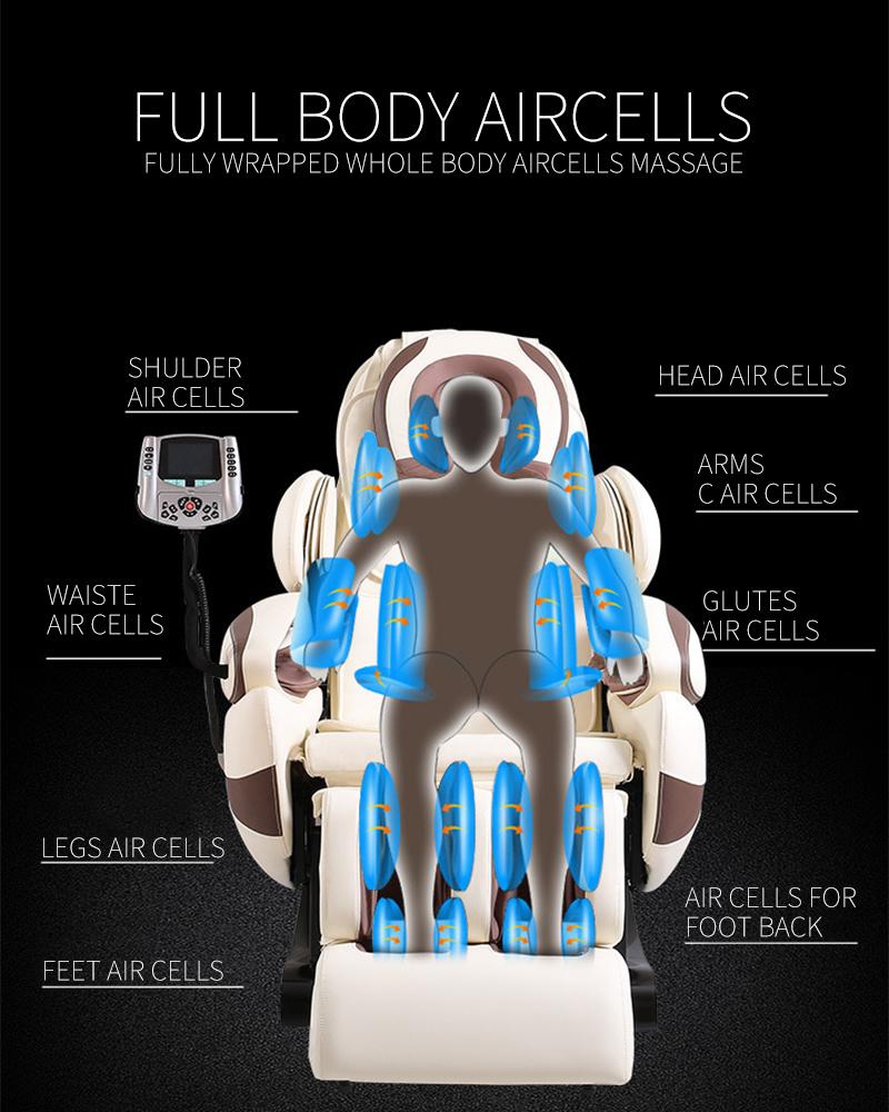 Best 2022 Electric 4D Shiatsu Massage Chair Full Body Massager with High Qualified PU