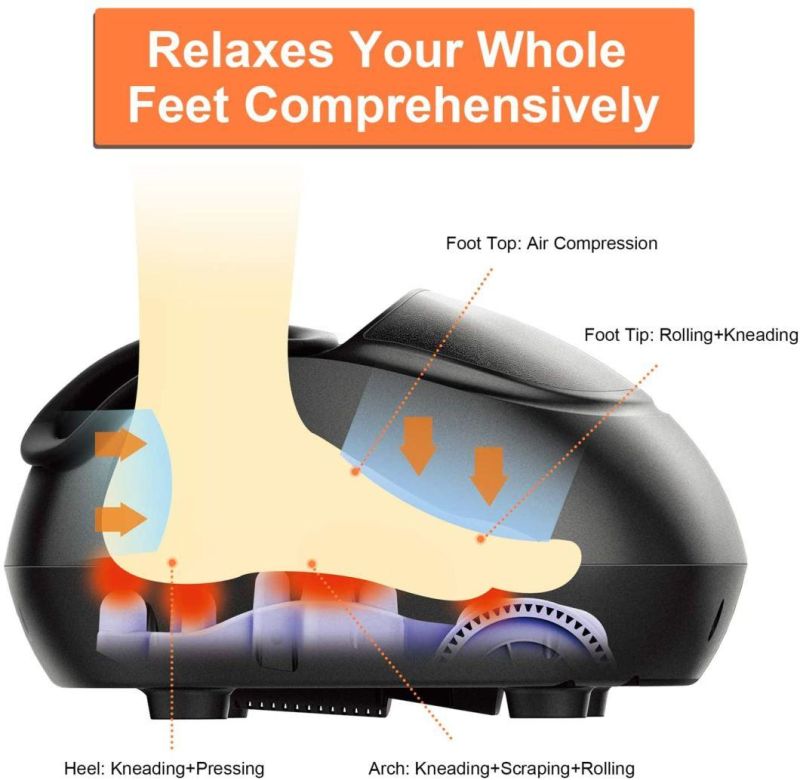 Foot Massager with Heat, Shiatsu Foot Massage Machine, Deep Kneading, Air Compression for Relieve Pains From Plantar Fasciitis and Tired Feet