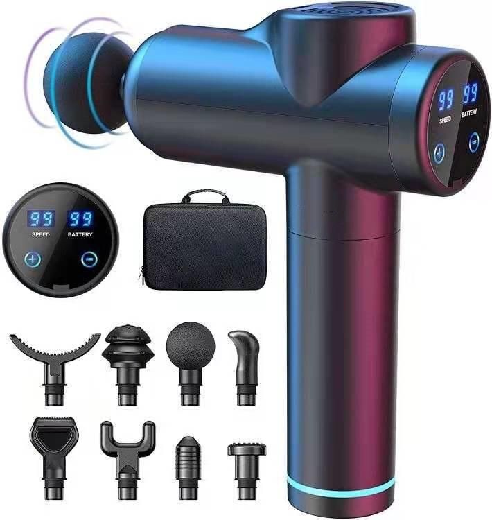 2021 Electric Powerful Muscle Massage Gun Touch Full Screen Handheld Massager Gun Massage