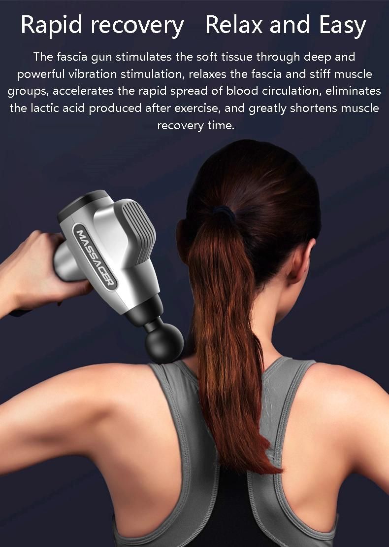 4 Heads Handheld Personal Percussion Rechargeable Electric Massager Muscle Massage Gun