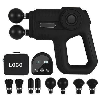 Custom Logo Professional Powerful Double Head Massage Gun with 8 Massage Attachments