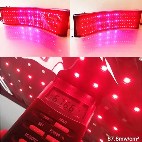 Flexible Wearable LED Red Light 660nm Infrared Light 850nm Heating Waist Support Belt Heating Physical Therapy Waist Support Belt Therapy Belt