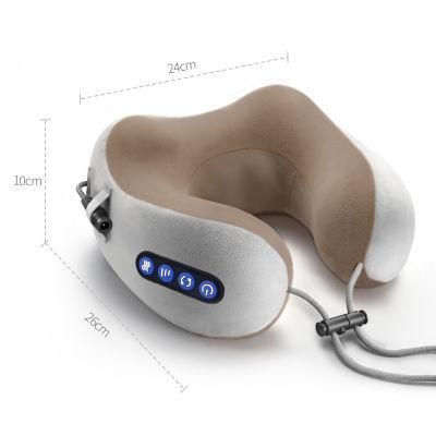 Travel Pillows Portable Electric Neck Massager U-Shaped Memory Foam Massage Neck Pillow for Home Office Traveling