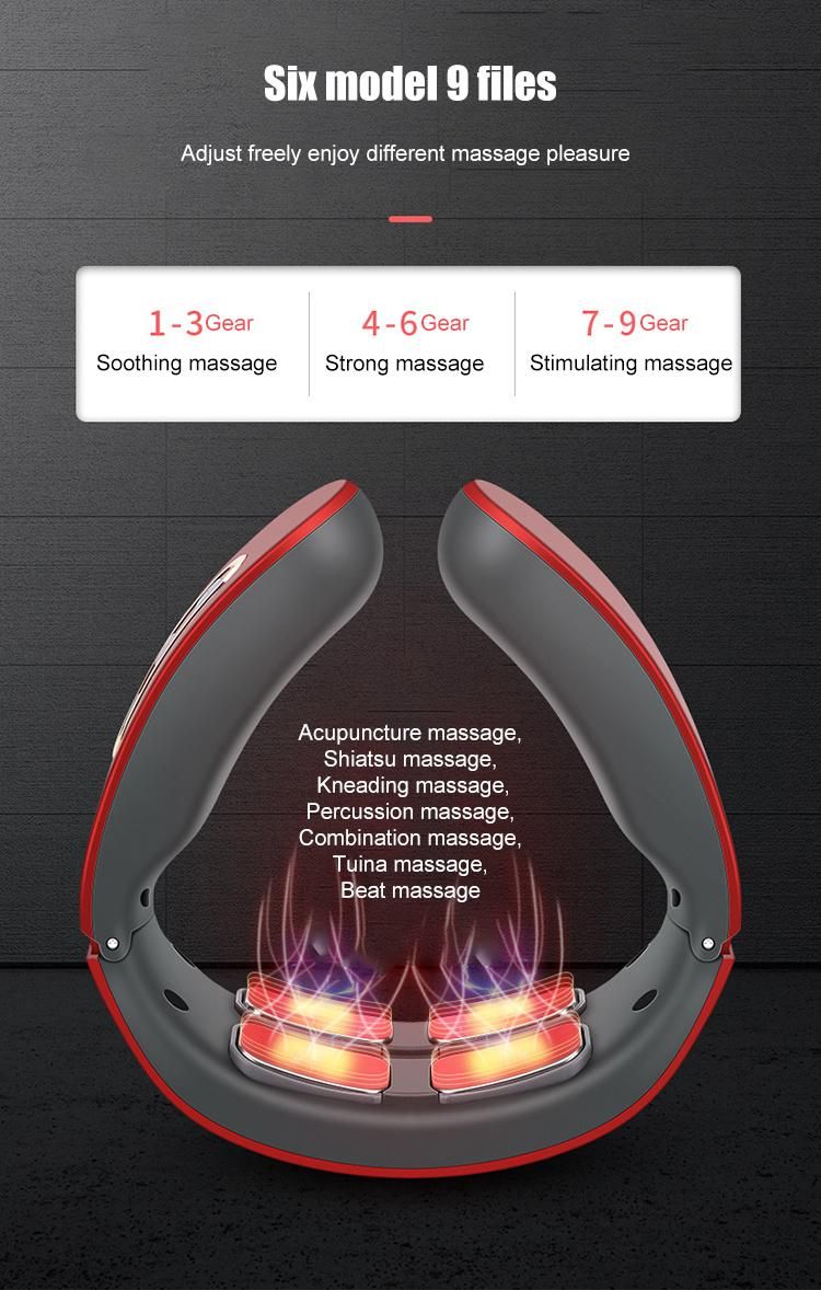 2021 Smart Mini Portable Electric Remote Heated Shiatsu Deep Kneading Neck Massager Machine