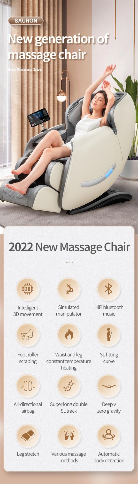 Fauteuil Massage Pedicure 2022 4D Zero Gravity Luxury Chair Massager Stretching Full Body Massage Chair 3D