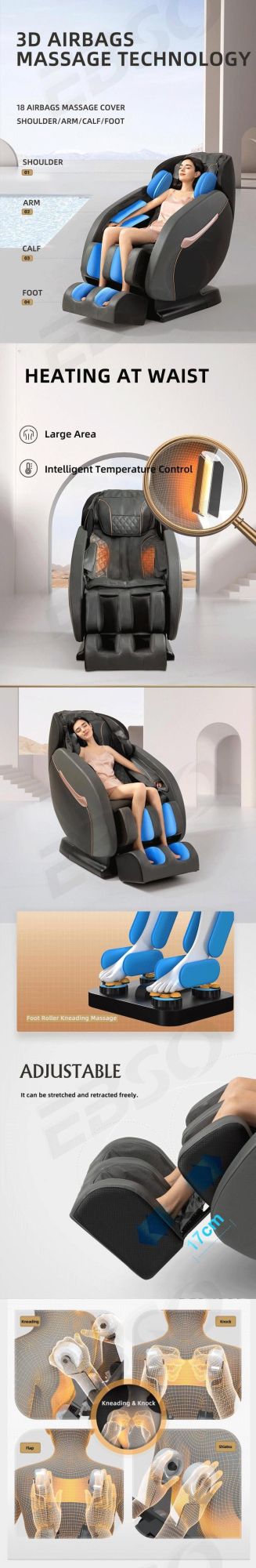 2021 New Design 4D Massage Chair Foot SPA Massage Seat Zero Gravity Massage Chair