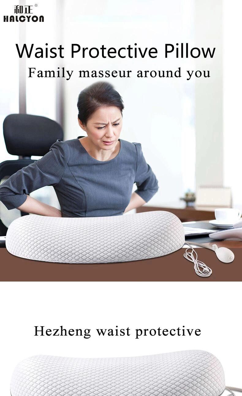 Electric Memory Foam Low Back Massage Pillow with Heat and Height Adjustable Waist Support