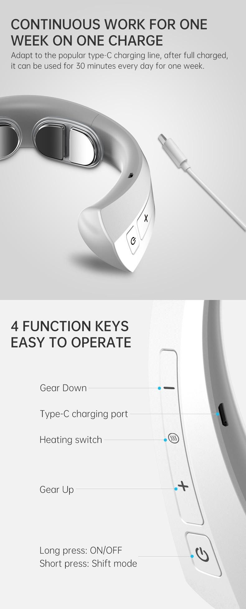 Low Frequency Bluetooth Tens Neck Massager of Neck Kneading