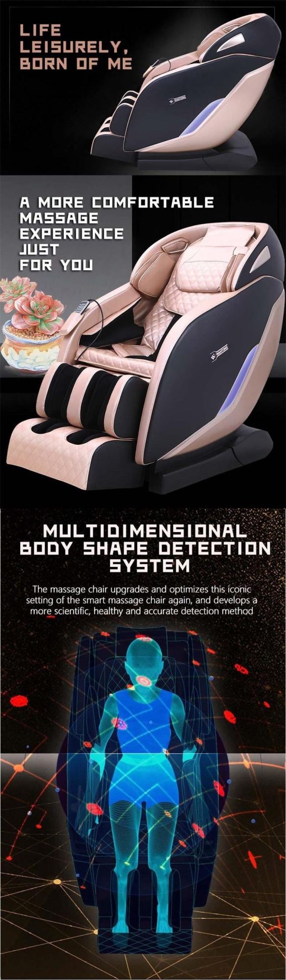 OEM/ODM Service Fashionable Design Electric Massage Chair 3D Zero Gravity