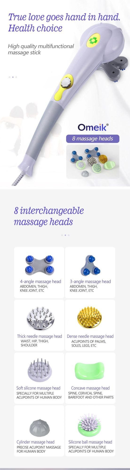 Muscle Pain Stress Body Massage Vibrating Handheld Massager Roller for Wholesale